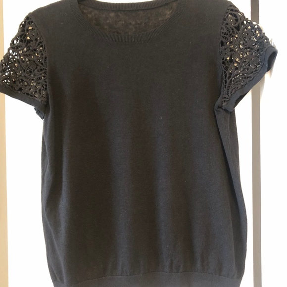 Black summer top 55%linen 45%cotton - Picture 1 of 2